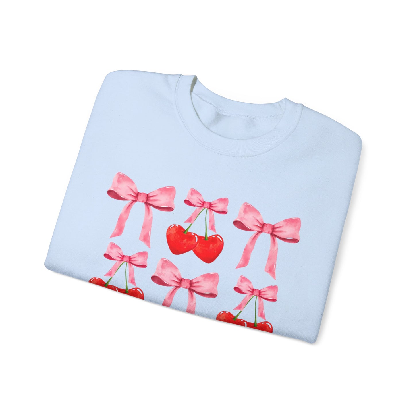 Cherry Pink Bow Charm Coquette Sweatshirt